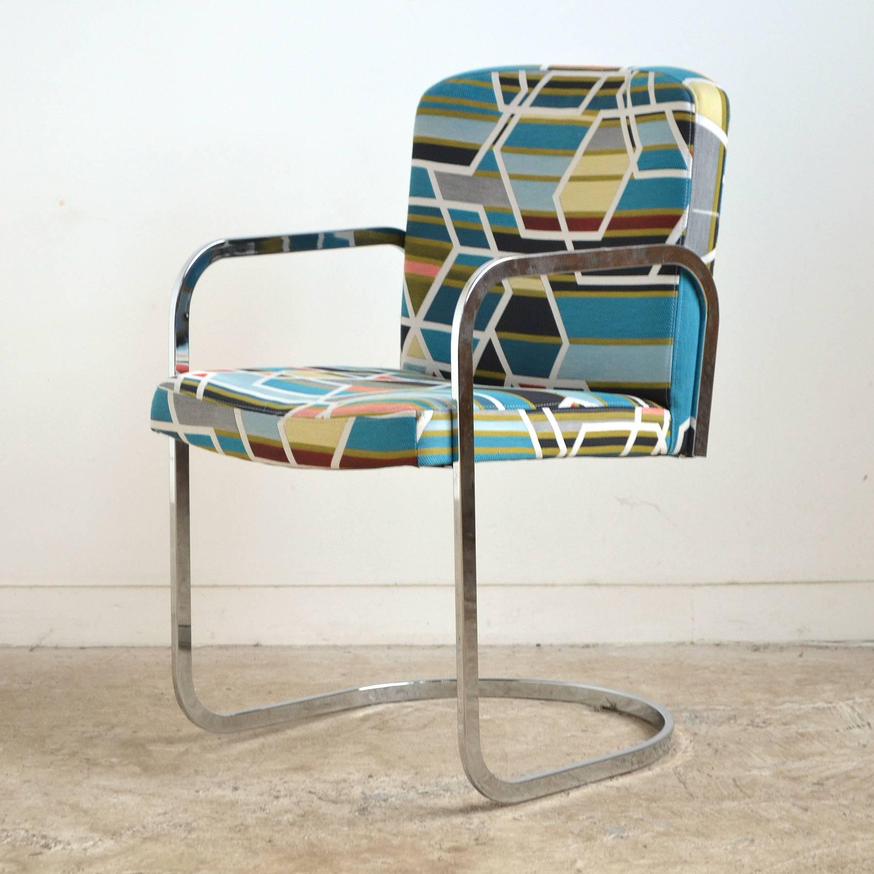 Steel Design Institute America Set of Four Chairs with Maharam Fabric