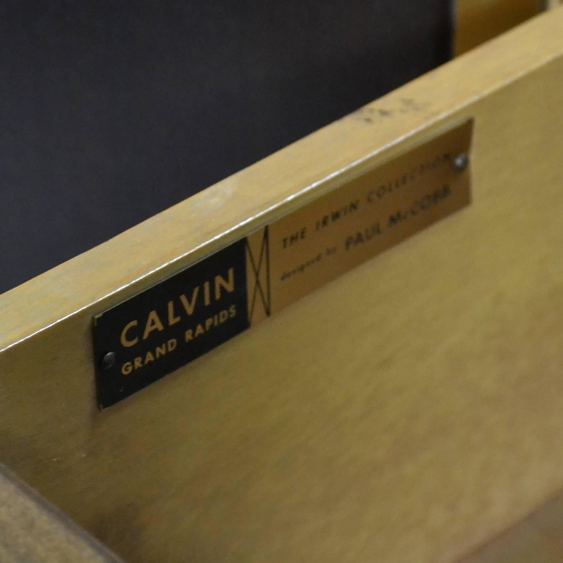 Paul McCobb Cabinets or Credenzas with Travertine Tops by Calvin 3