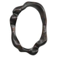 Specchio scultoreo ovale in Oak Oak - Specchio ondulato