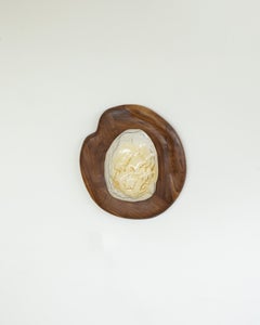Hand-Sculpted Sconce Light by Alexander Knysch, Walnut & Kiln-Cast Glass