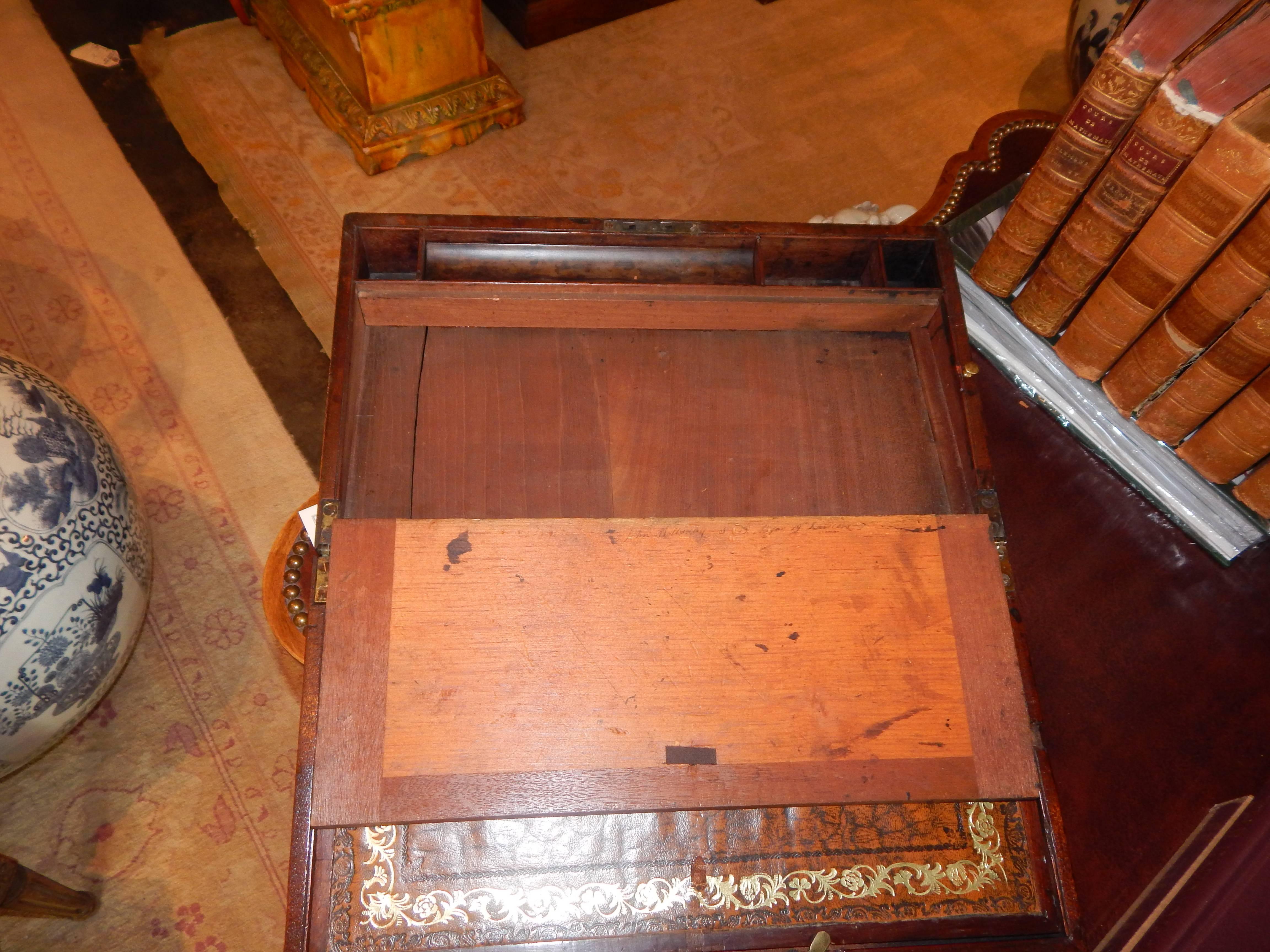 Late 18th Century George III Mahogany Writing Box with Leather Slope In Good Condition For Sale In Palm Beach, FL