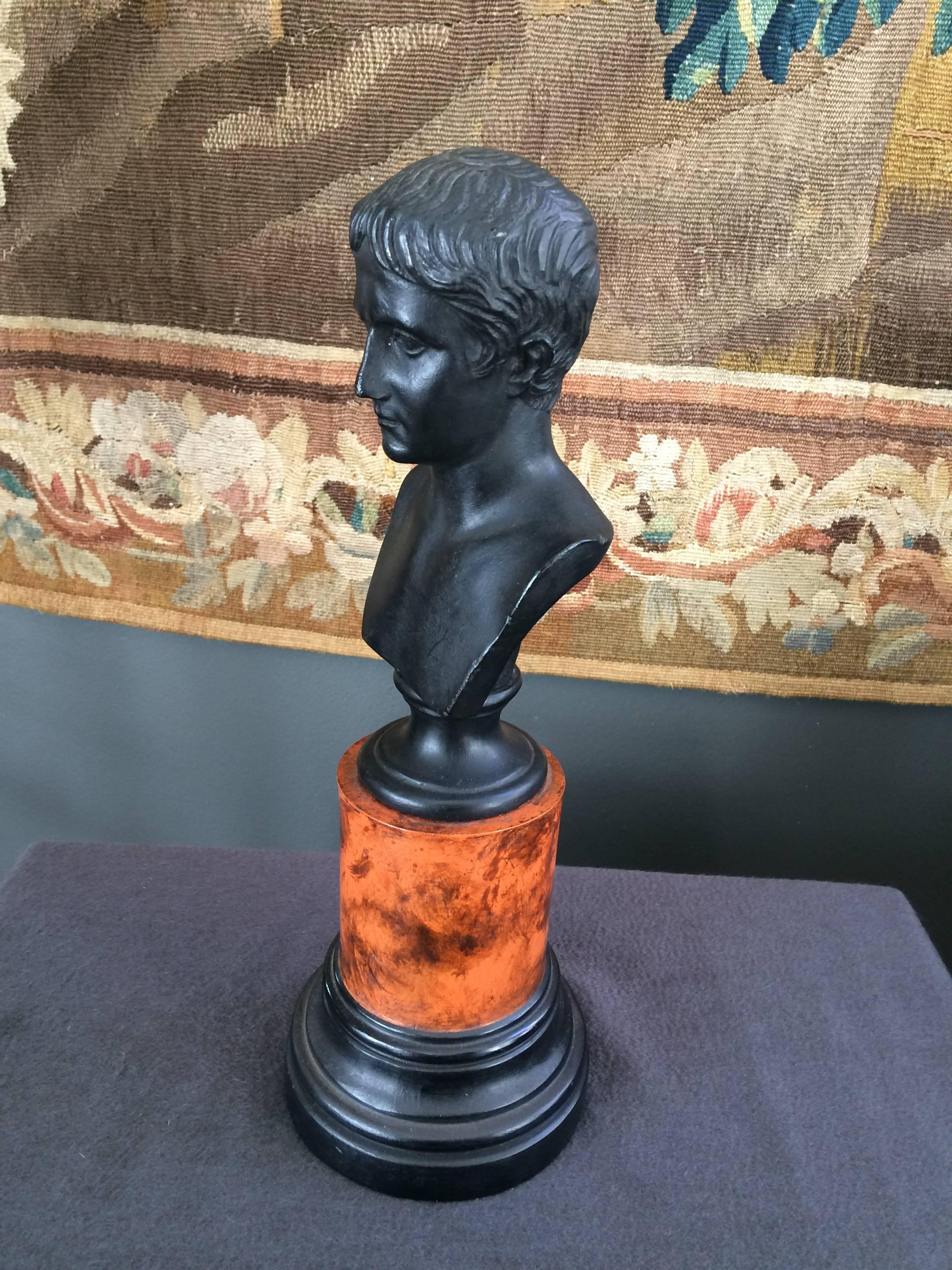 A handsome bust of Augustus Caesar.