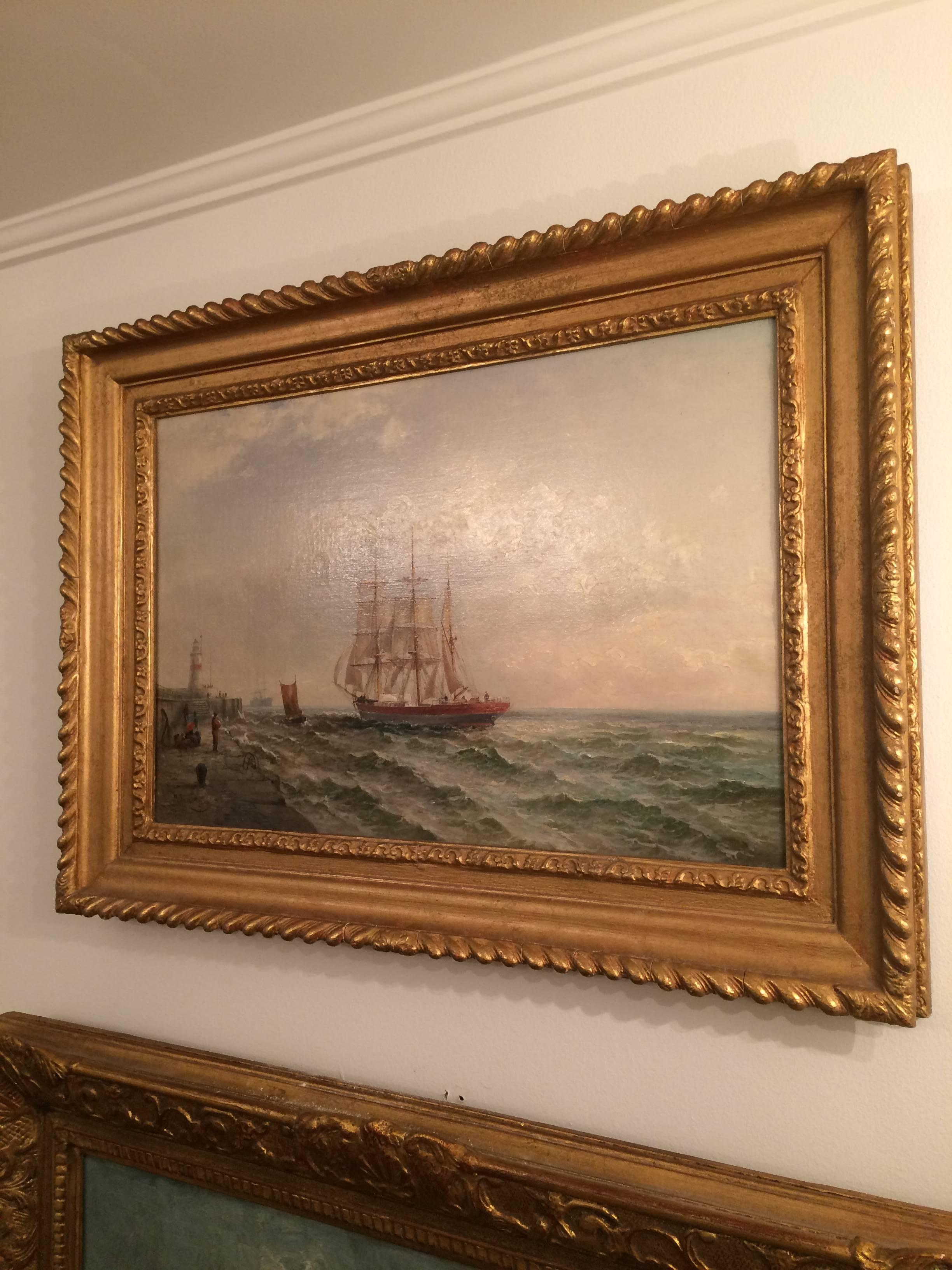 Anglais  Peinture à l'huile sur toile, « God Speed » de Max Sinclair (fl.1880-1900) en vente