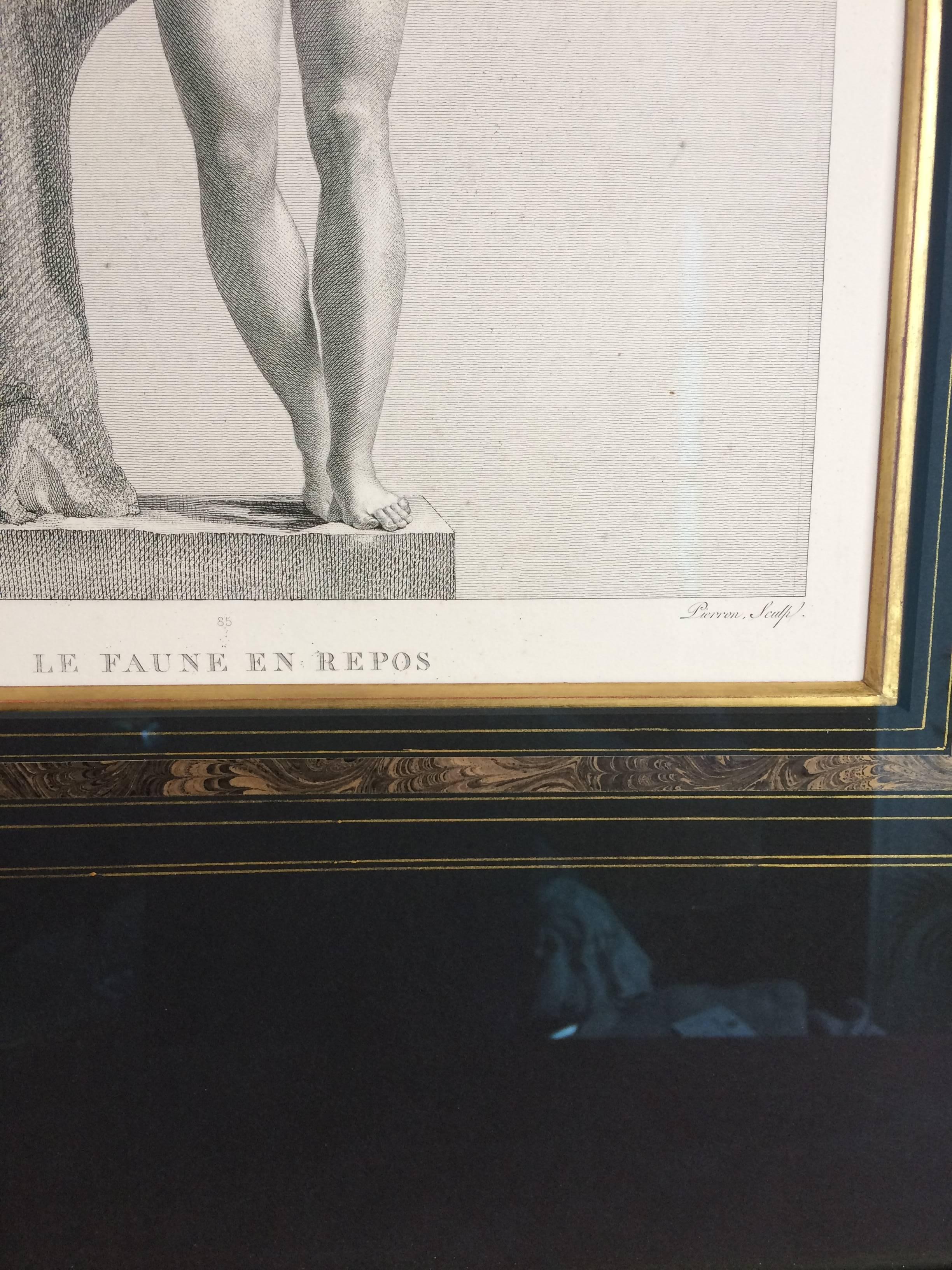 European Very Handsome, Framed Engraving of Cupid For Sale