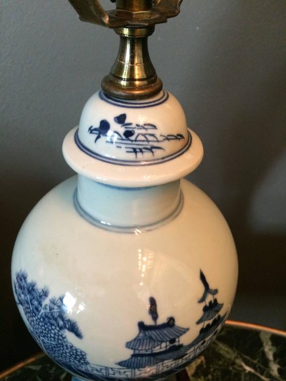 Contemporary Handsome Single Blue and White Chinese Export Baluster Mounted as Lamp For Sale