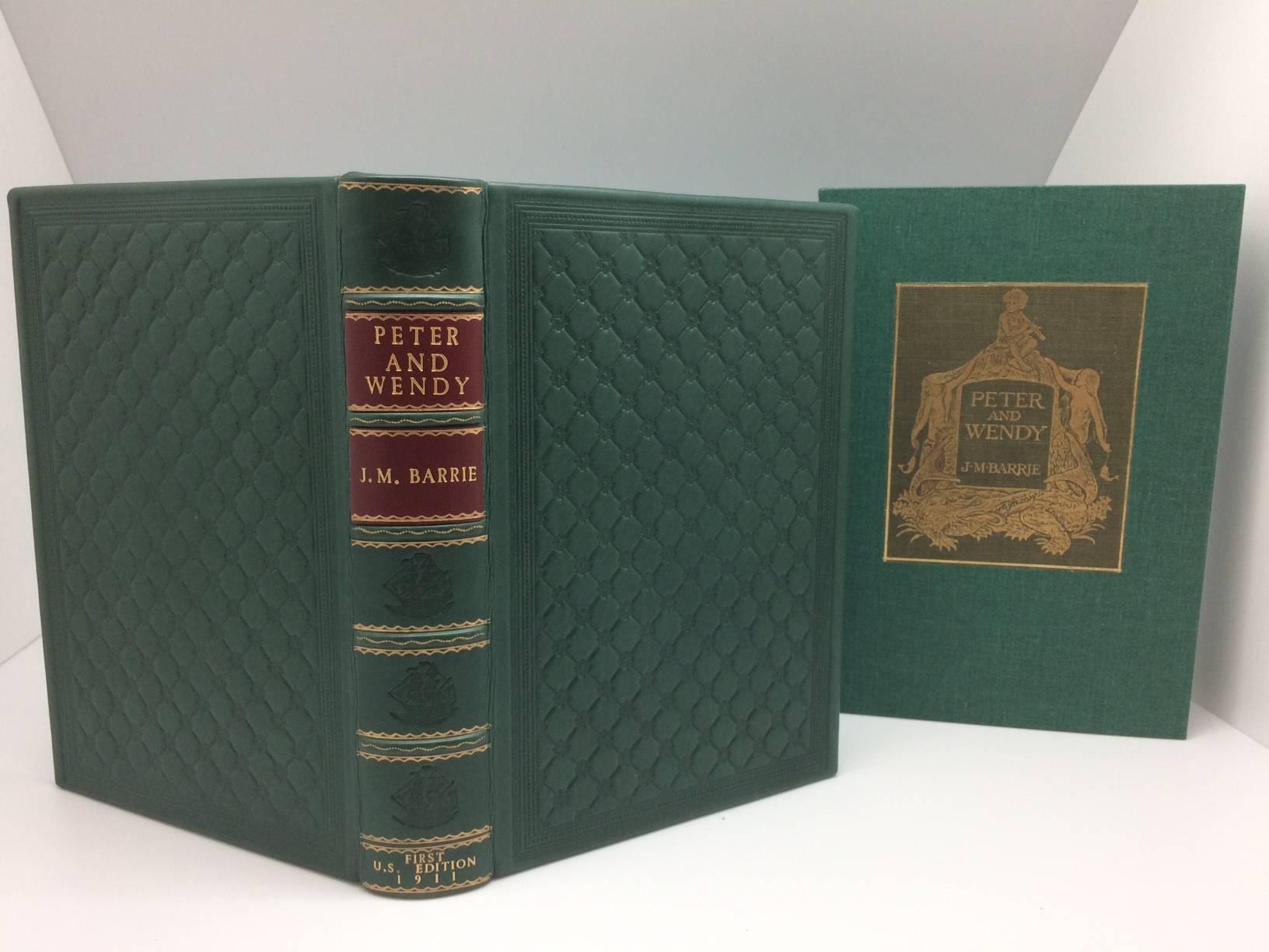 This is the earliest published American edition of the story of Peter Pan and Wendy.

The play, Peter Pan was performed in 1904, but was not issued in a trade edition until 1928.

This is a beautifully full-calf bound American first edition with