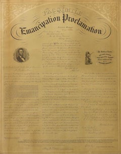 1863 "Facsimile Emancipation Proclamation" Antique Broadside by Edward Mendel