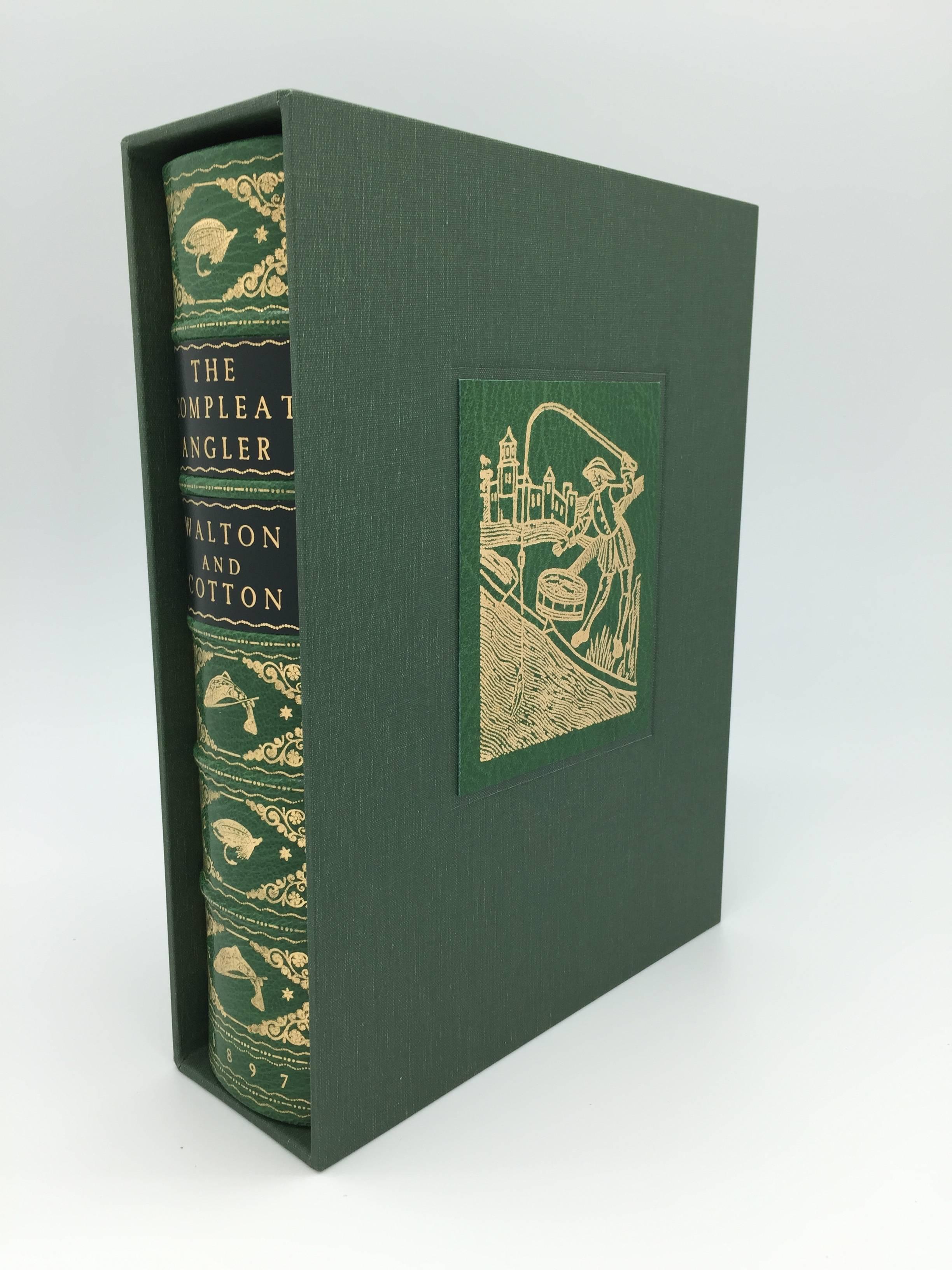 Walton, Izaak, Cotton, Charles, The Compleat Angler. New York/London: John Lane, 1897. Hand-bound in green leather with gilt tooling and custom slipcase. 

The Compleat Angler was first published in 1653 by Richard Marriot of St Dunstan-in-the-West