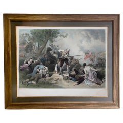 Antique "First Blow for Liberty: To the Memory of the Patriots of 1775" Engraving, 1868