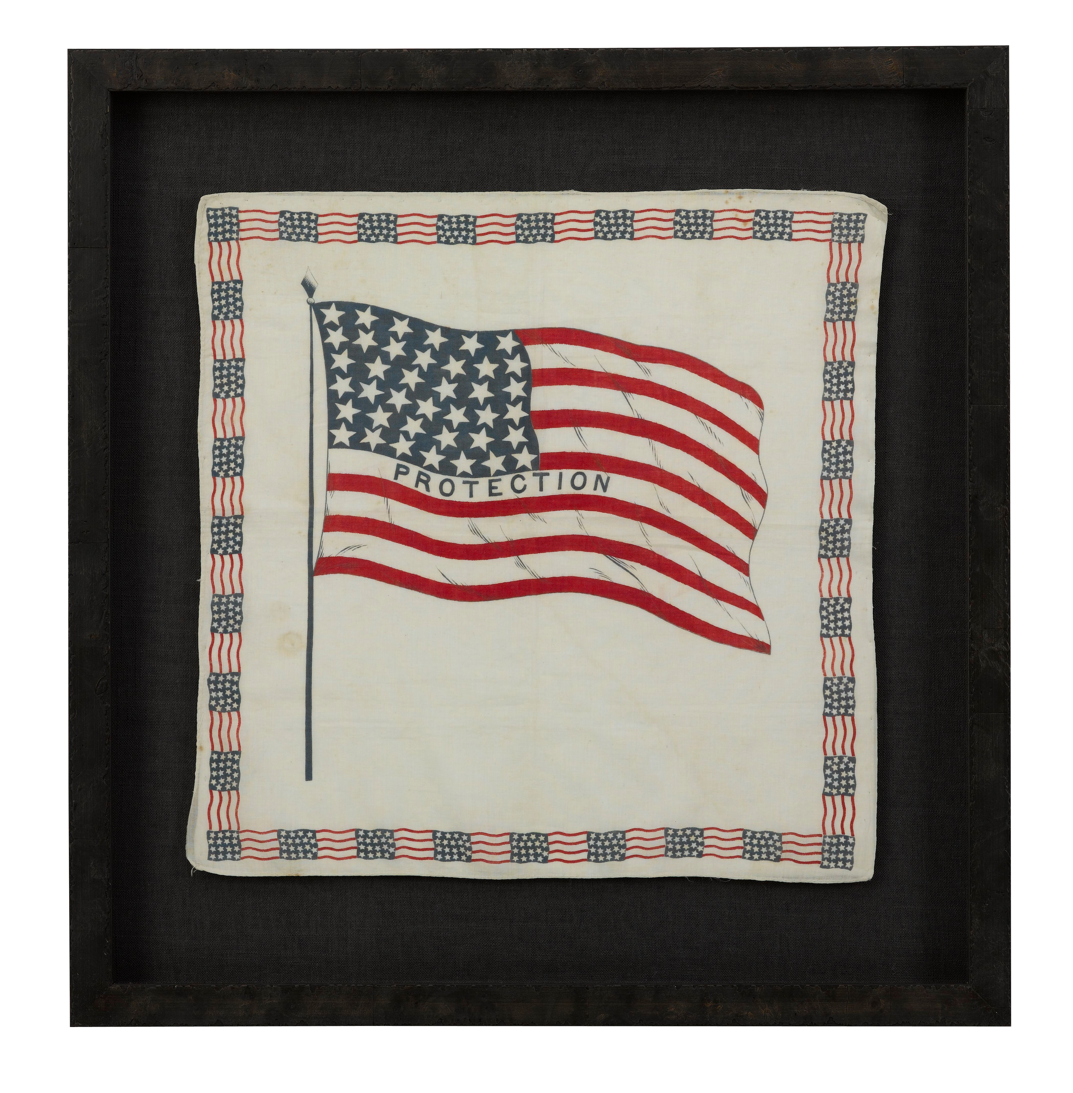 39-Star "Protection" Benjamin Harrison Political Kerchief
