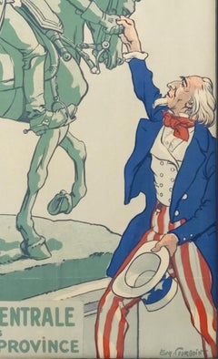 WWI Vintage Poster by Courboin, "Société Centrale Des Banques De Province" 1918