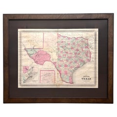 Mappa del "Texas di Johnson" del 1870, pubblicata da A. J. Johnson