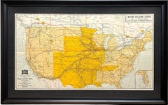 1928 «Mapa de las líneas y conexiones de Rock Island» — Mapa ferroviario de Estados Unidos