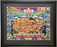«Panorama de la aviación: Una historia ilustrada de la aviación estadounidense» Mapa de Estados Unidos