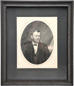 «U. S. Grant, presidente de EE. UU.» te cuento Retrato ovalado, grabado por A. B. Walter, según un original de Ulke