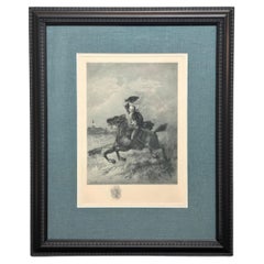 Paul Revere Midnight Ride Etching by H. Faber, Published by H. L. Everett, 1890s