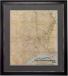 1909 "Geographically Correct County Map of St. Louis Southwestern Railway Lines"