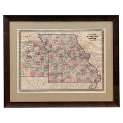 Carte de 1870 intitulée « Johnson's Missouri and Kansas », publiée par A. J. Johnson