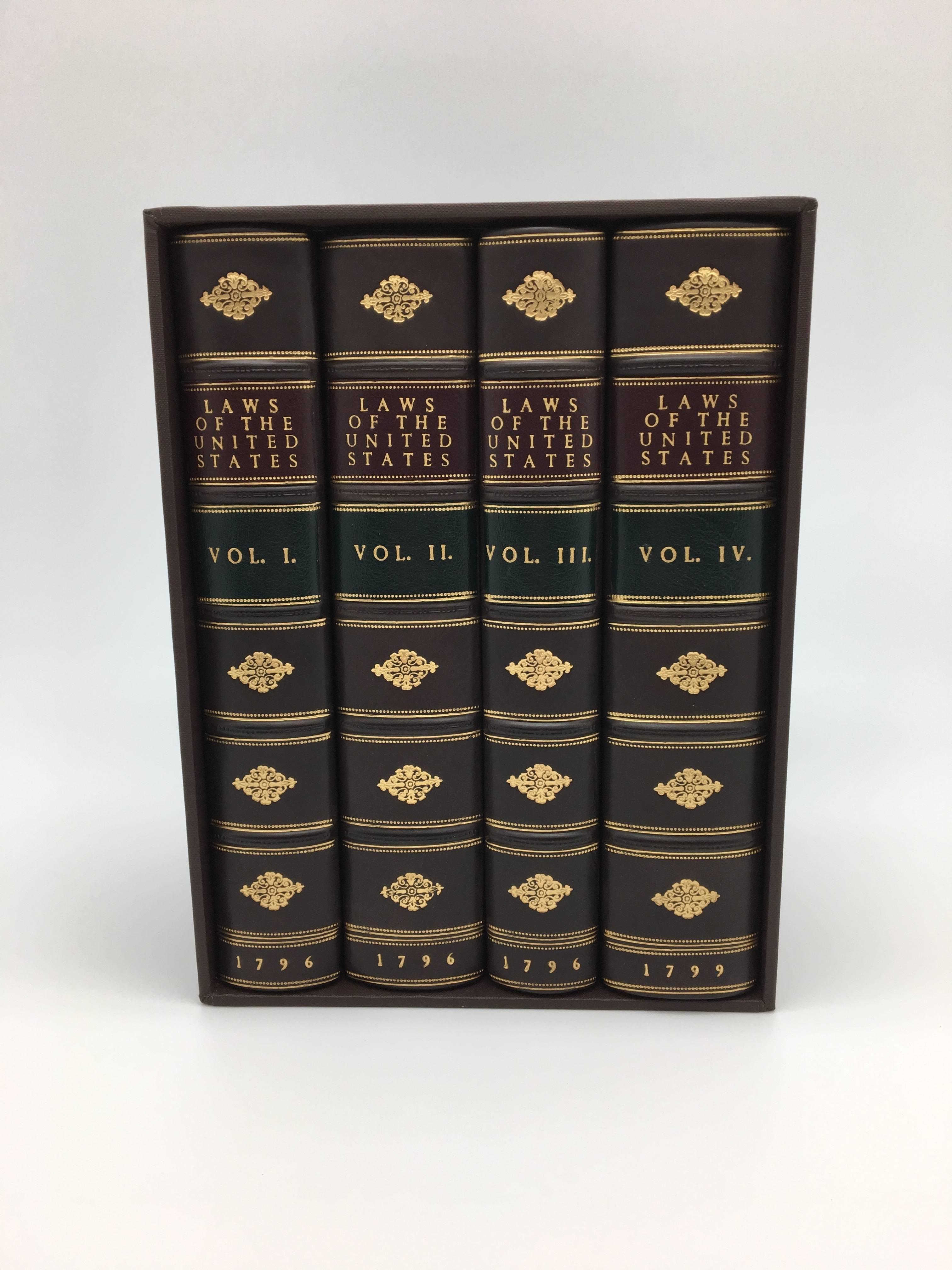 Laws of the United States, First Edition, Four-Volume Set, 1796-1799 In Good Condition In Colorado Springs, CO