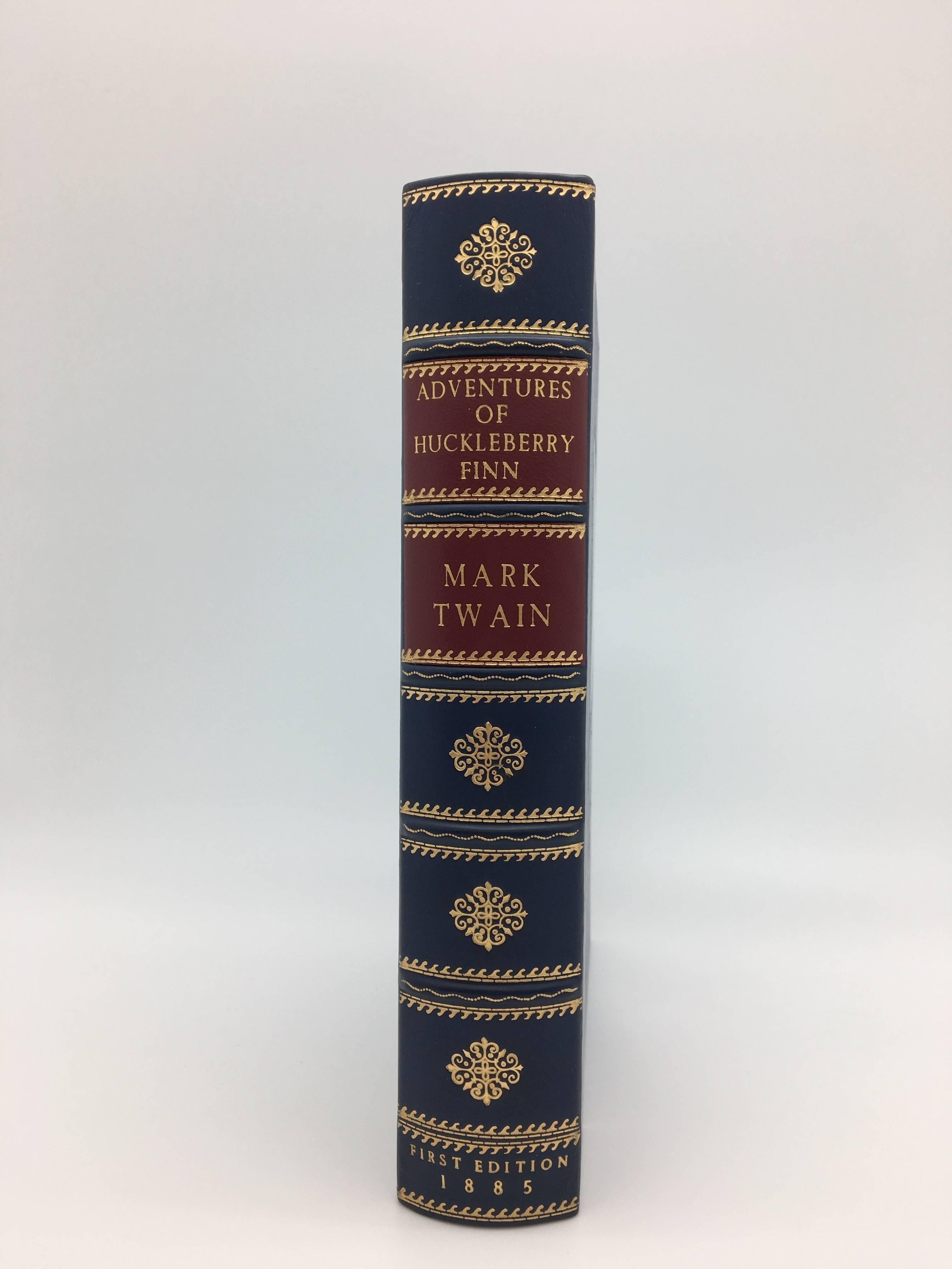 Adventures of Huckleberry Finn by Mark Twain in Rare Blue Boards, 1885 In Good Condition In Colorado Springs, CO