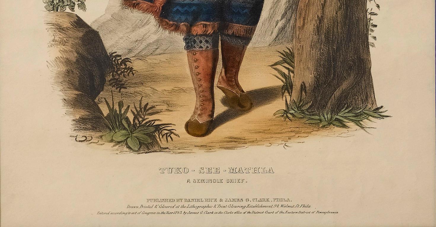 American Tuko-See-Mathla, a Seminole Chief, Hand-Colored Litho by McKenney & Hall, 1836