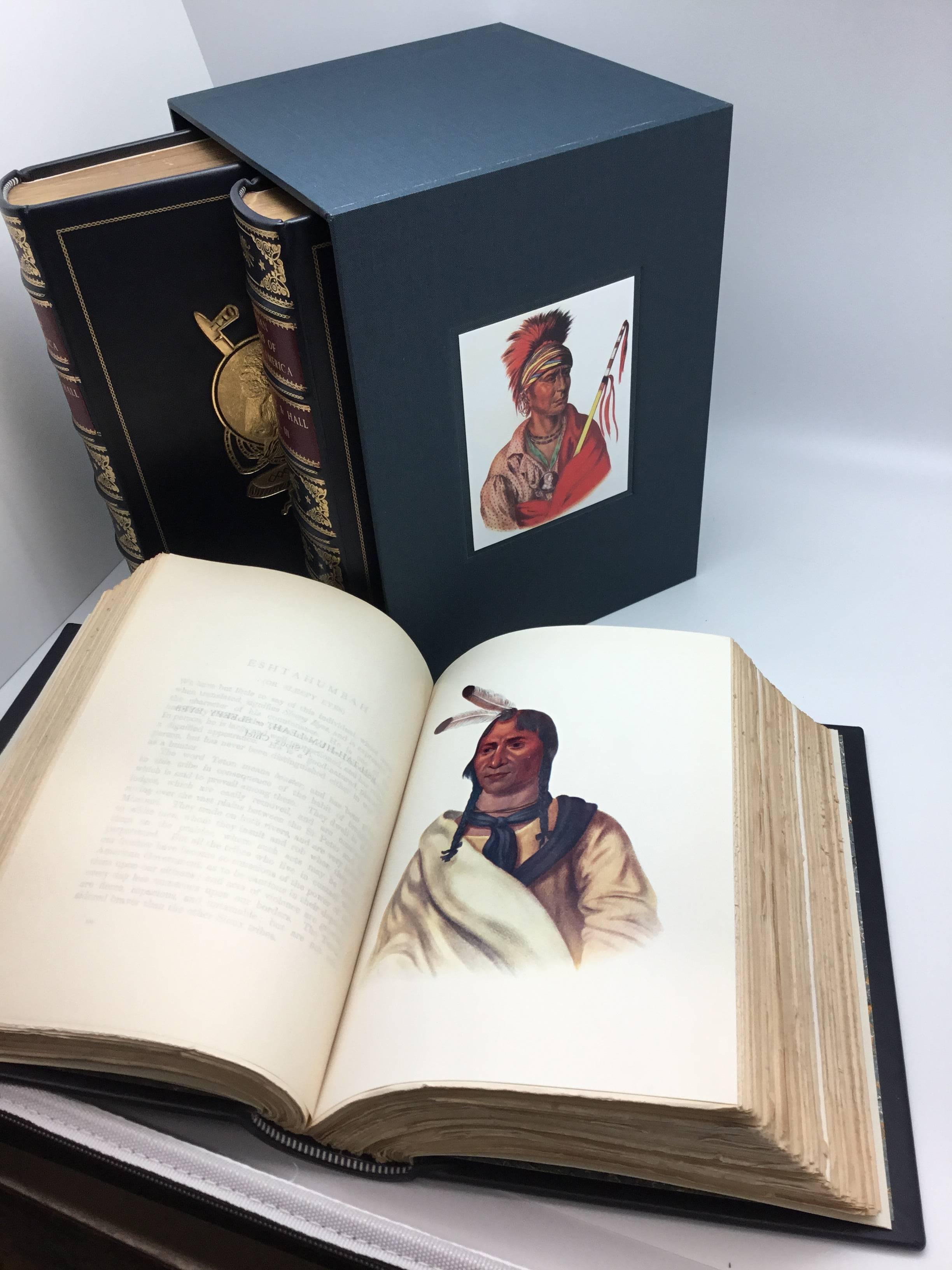 The Indian Tribes of North America. With Biographical Sketches and Anecdotes of The Principal Chiefs by Thomas McKenney & James Hall. 3 Vols. 1933-1934. Illustrated with 123 full-page Plates in Color (chiefly from the Indian Gallery, formerly in the