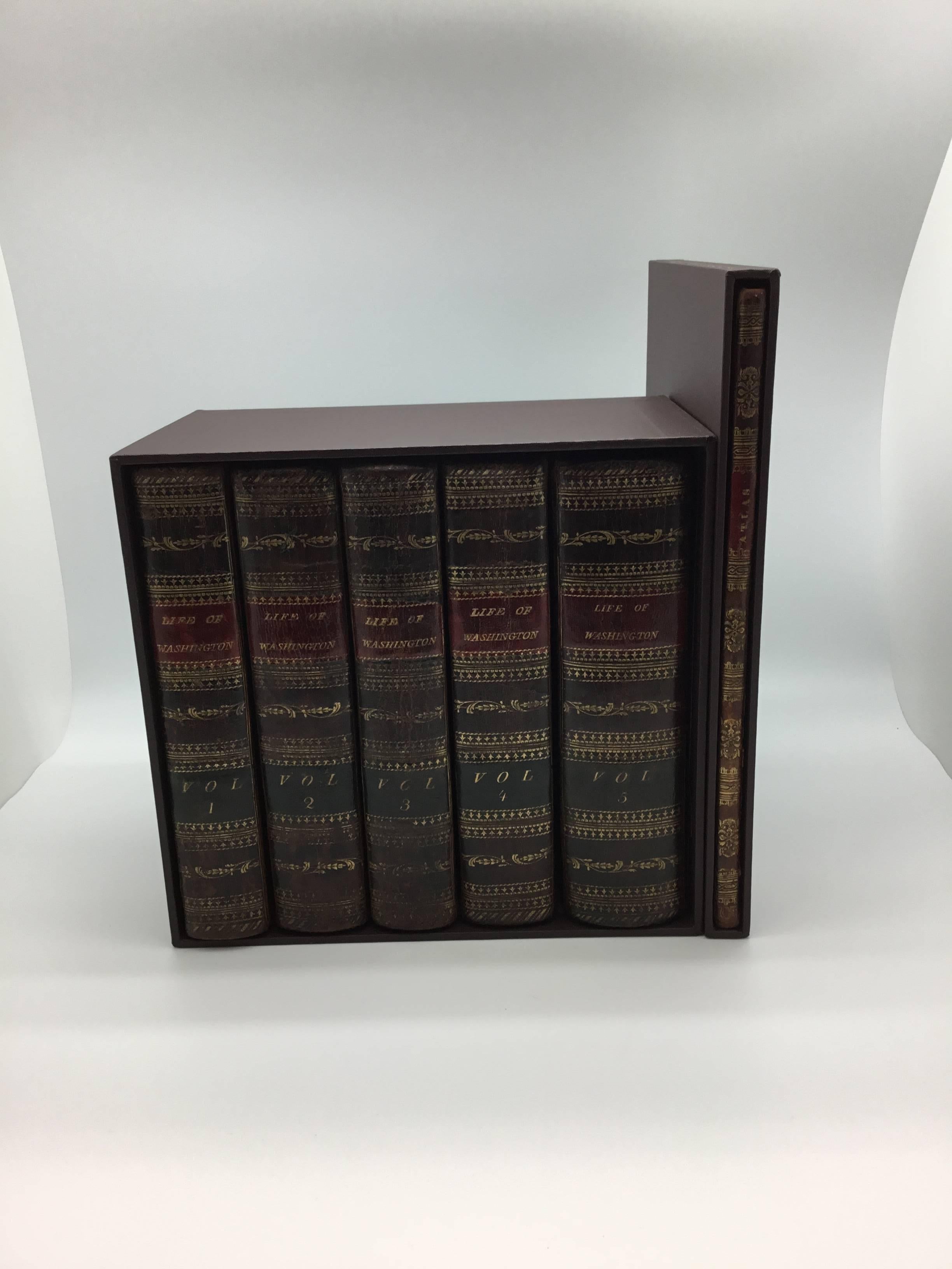 Life of George Washington by John Marshall, 6-Volumes with Atlas, Circa 1804-07  In Good Condition In Colorado Springs, CO