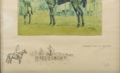 “A Bona Fide Fox Chaser” Signed by Charles "Snaffles" Payne, Vintage Print