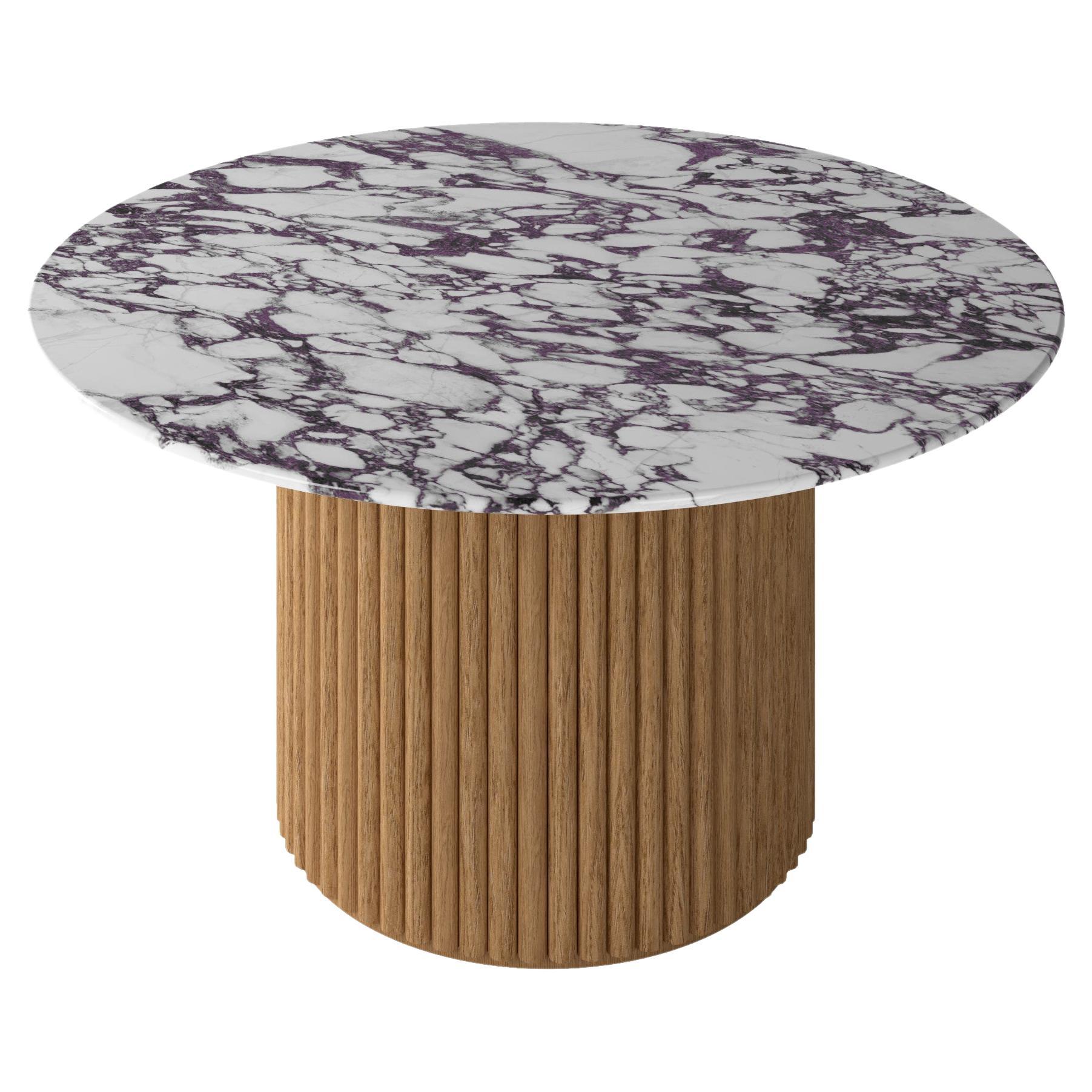 Table de salle à manger Mette, marbre Calacatta viola italien, design moderne danois