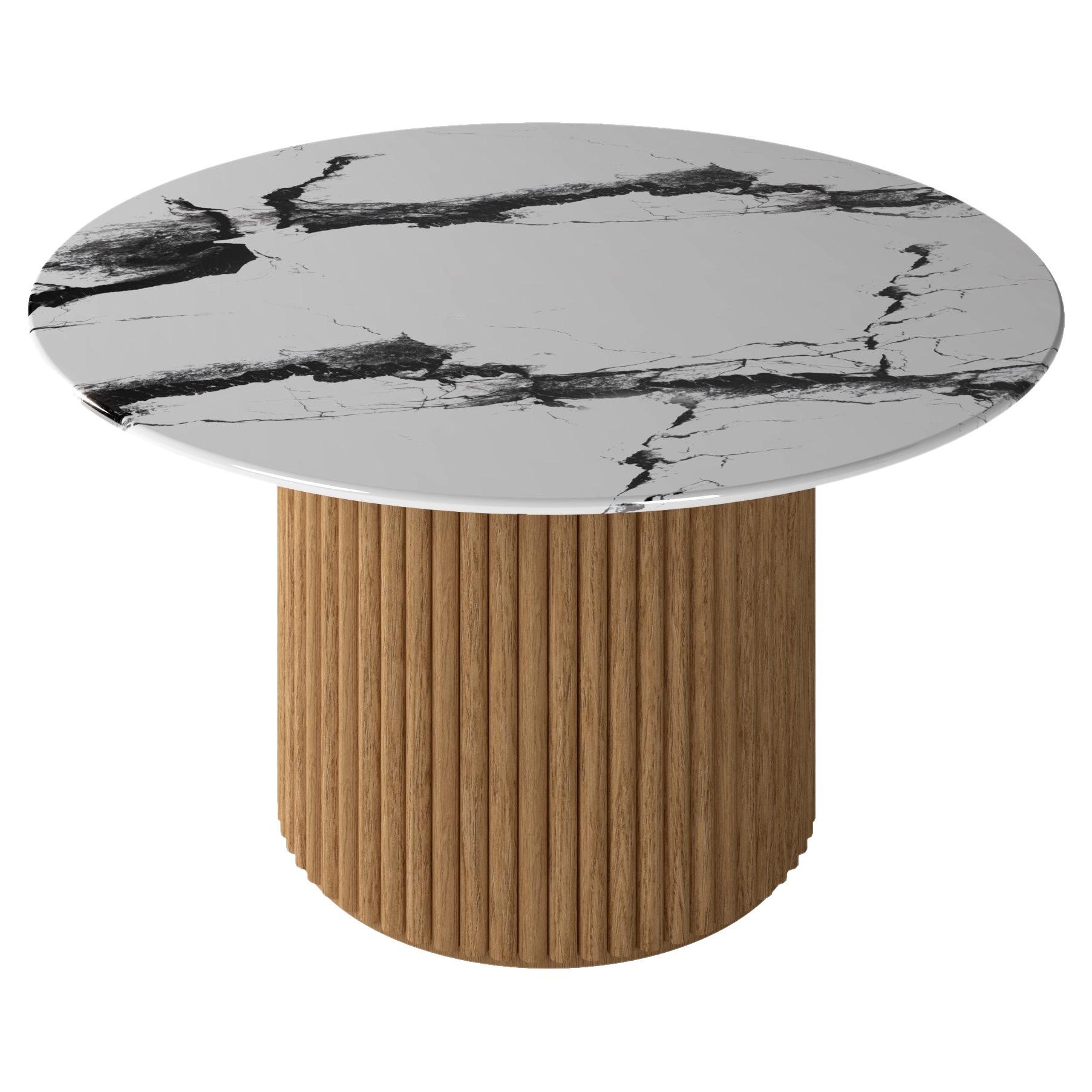 NORDST Mette Dining Table, Italian White Mountain Marble, Danish Modern Design For Sale