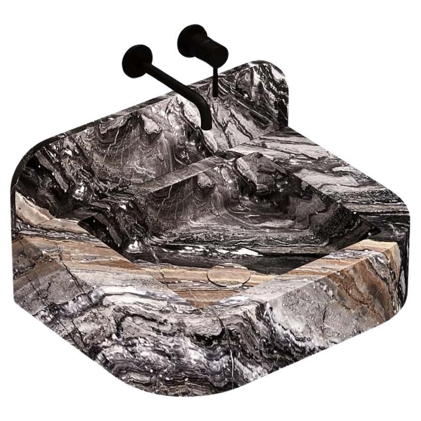 Assens - bassin en marbre gris Galaxy, petit modèle en vente