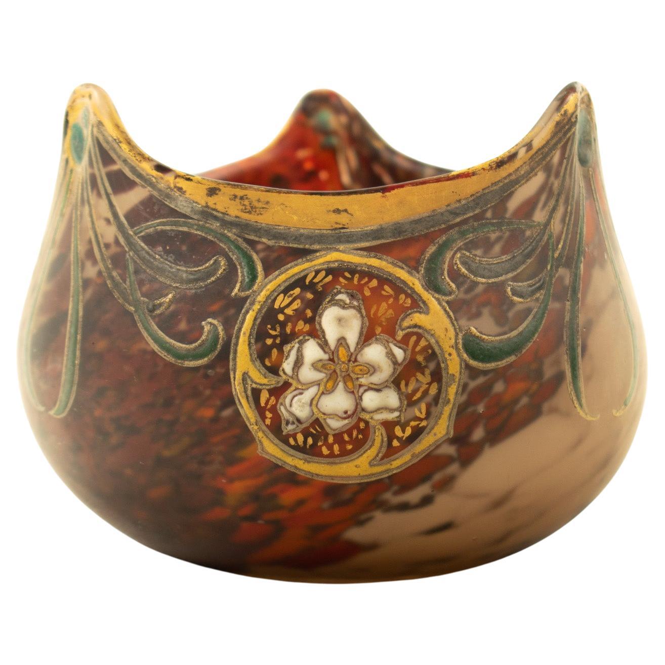 LE GRAS - ART NOUVEAU Vaso a sfera in vetro soffiato in vendita