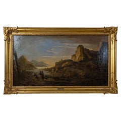 Salvator Rosa (Att) 17th Century Oil on Canvas - Soldiers & Travellers Resting