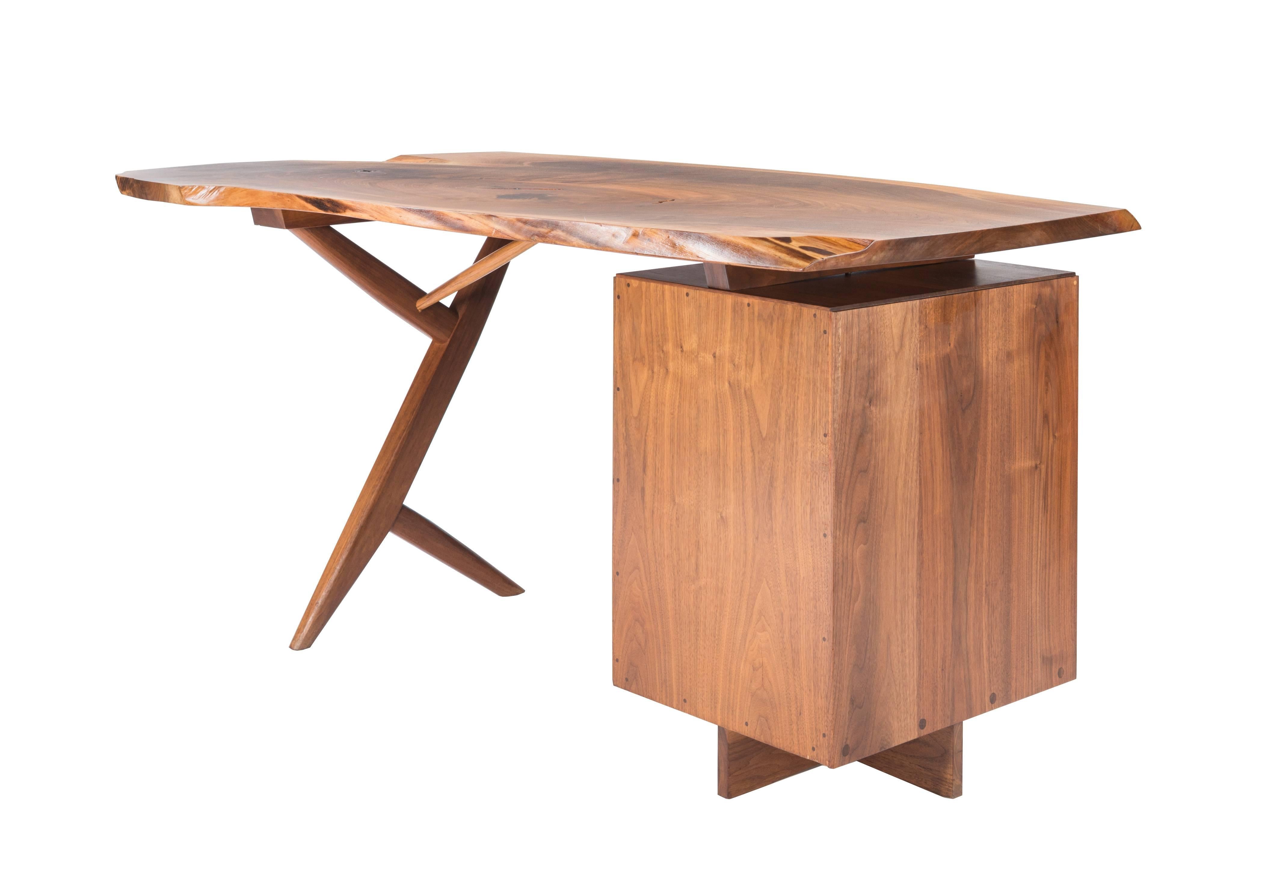 Late 20th Century George Nakashima Walnut Cross-Legged Desk, 1975