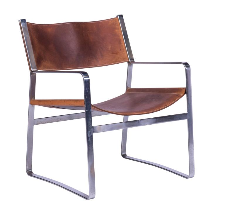 Steel Pair of Hans Wegner Lounge Chairs for Johannes Hansen For Sale