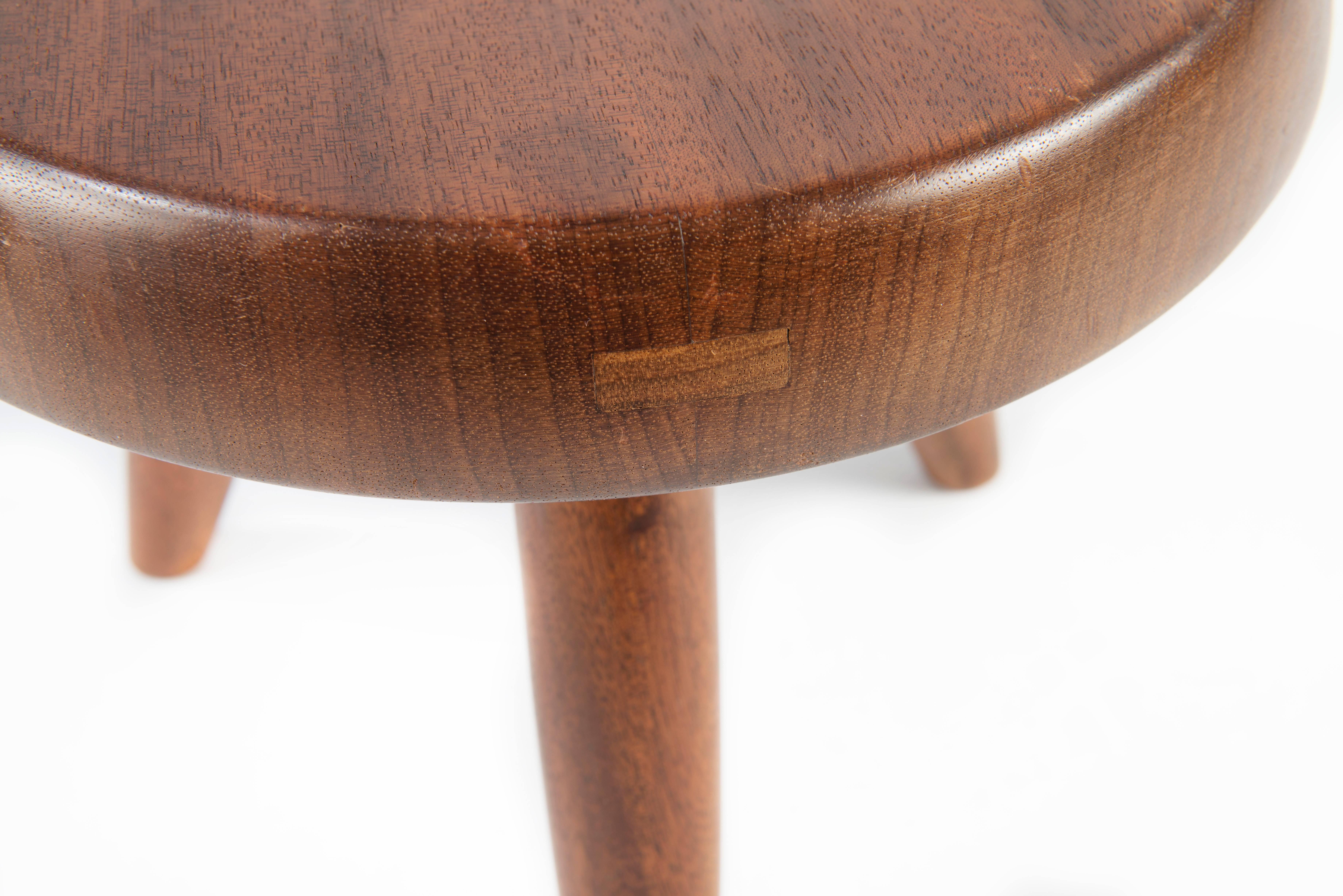 Charlotte Perriand Teak Stool, France, 1960s In Excellent Condition In Pawtucket, RI