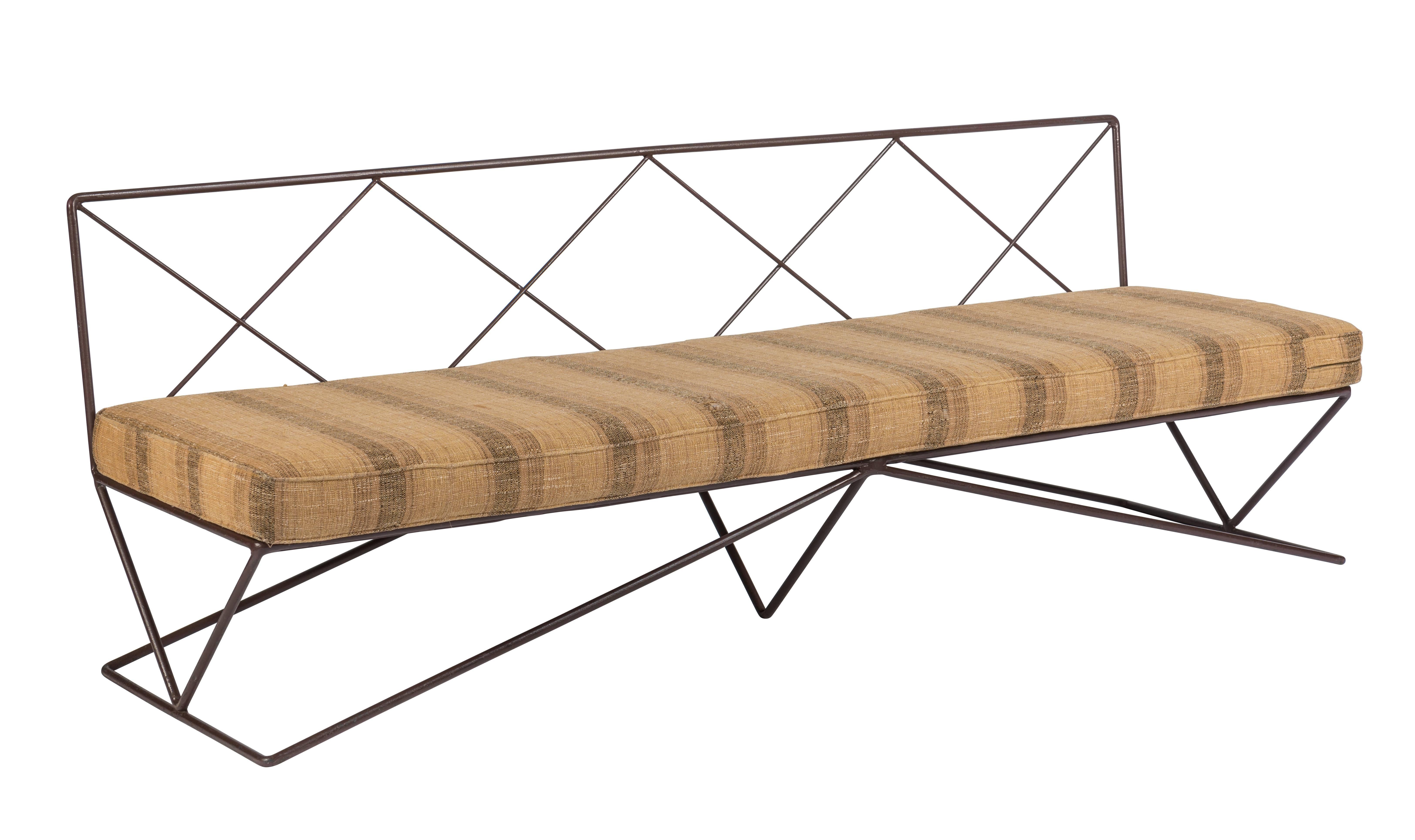 Mid-Century Modern Darrell Landrum Iron Sofa for Avard