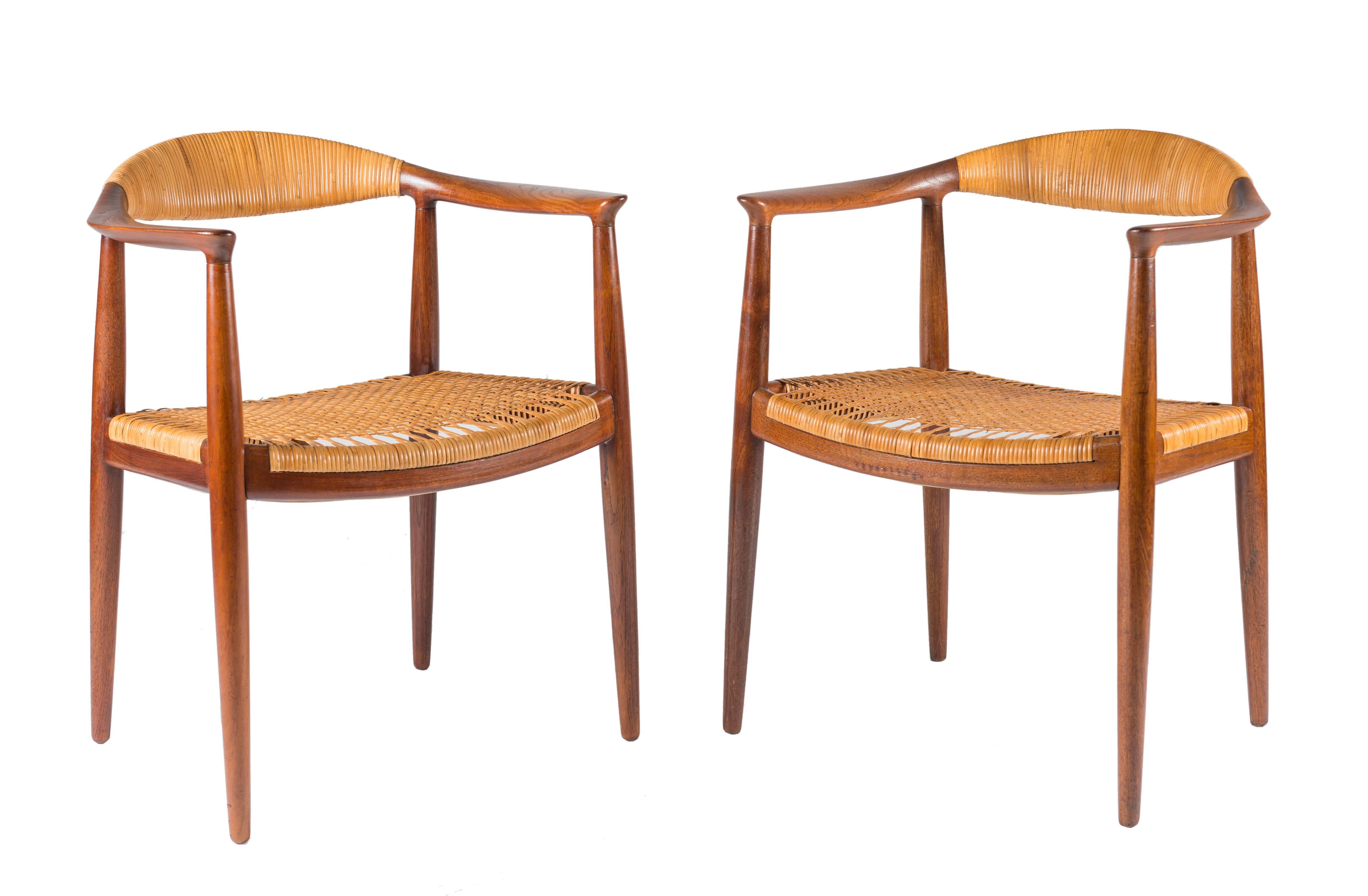 Rare matched set of 12 Wegner "Classic" chairs manufactured by Johannes Hansen. All signed.