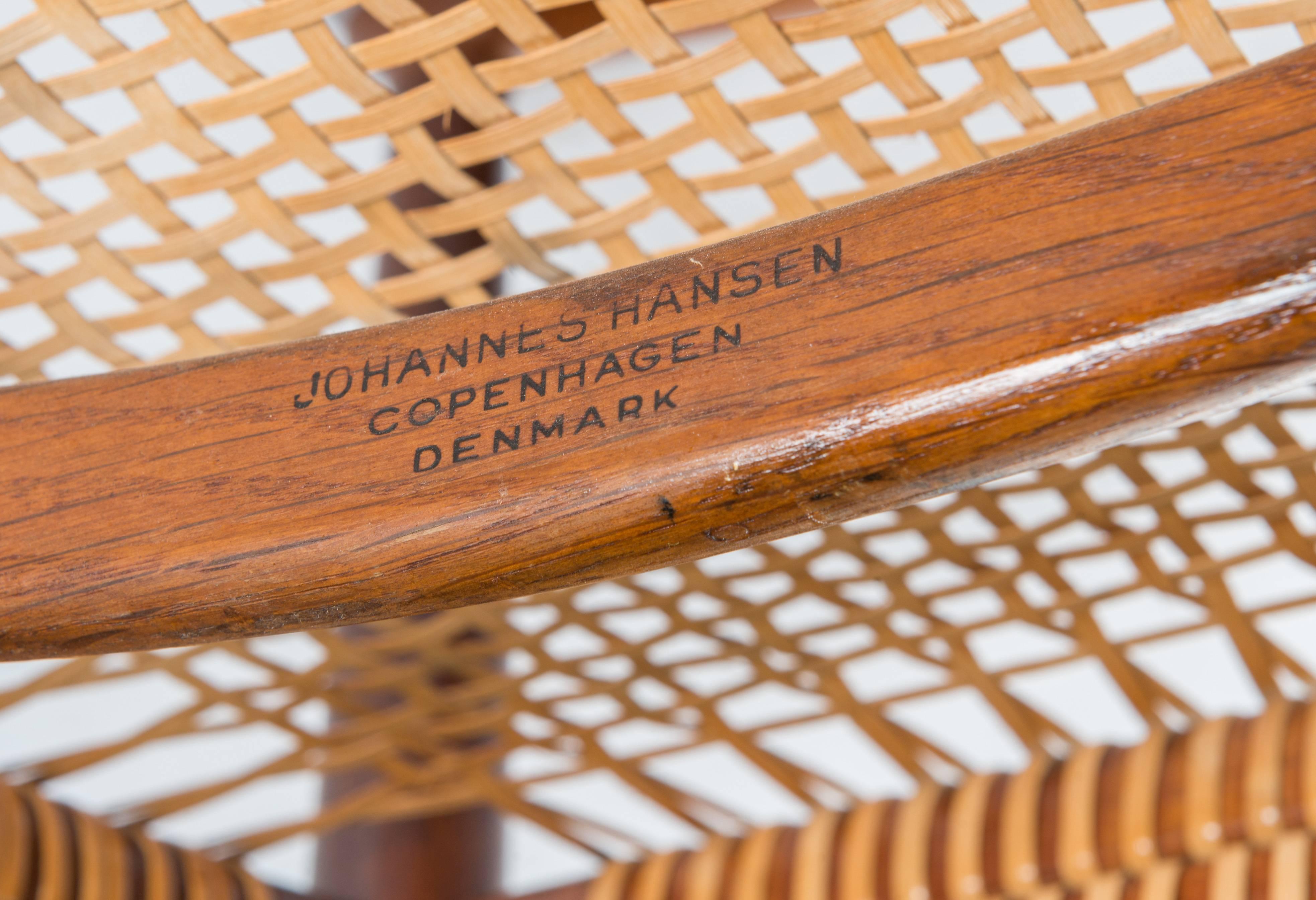 12 Hans Wegner Teak and Cane Classic Chairs for Johannes Hansen 4