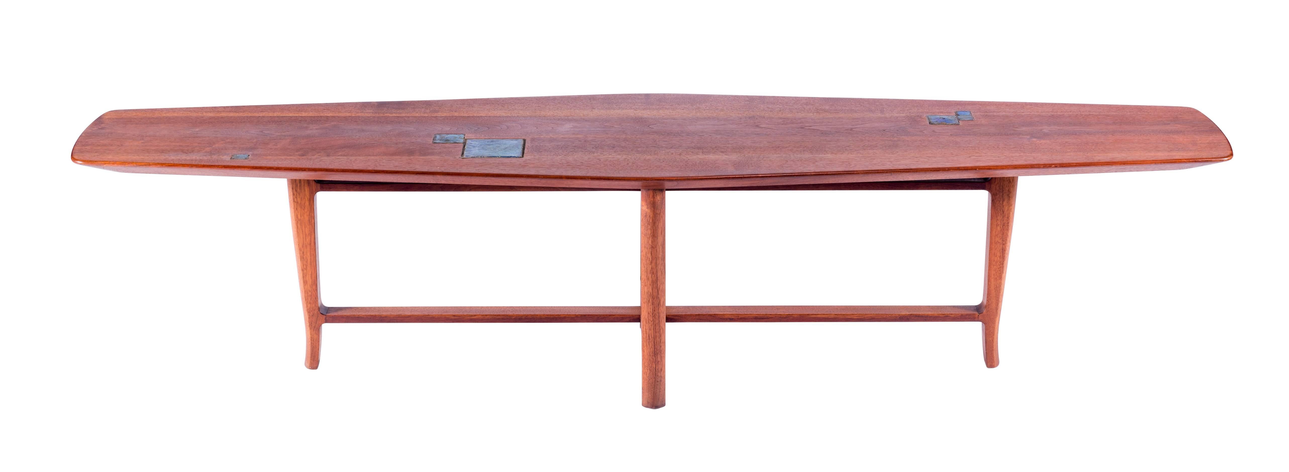 Mid-Century Modern Dunbar Coffee Table with Tiffany Tiles by Edward Wormley