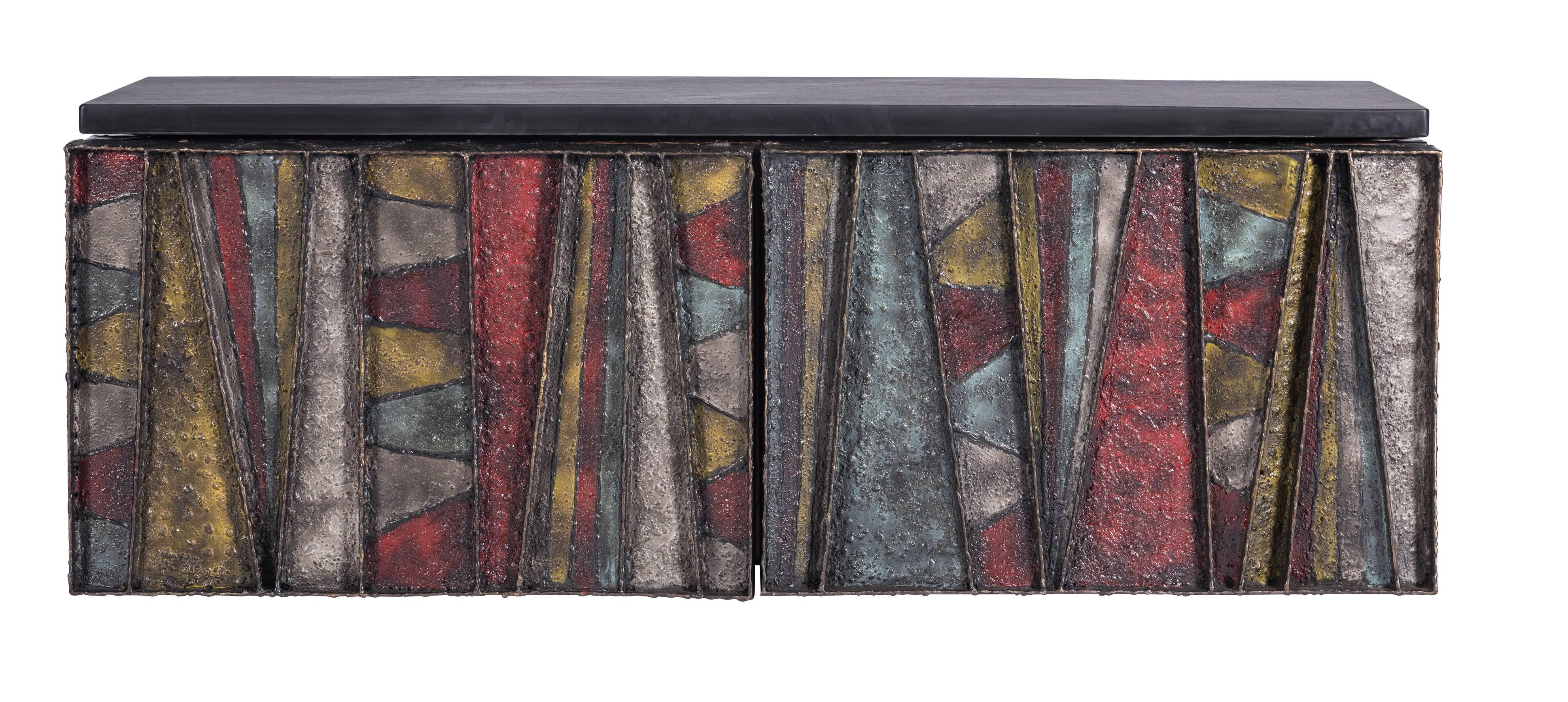 Paul Evans Sculptural Wall Hung Cabinet, PE-42, 1967 In Excellent Condition In Pawtucket, RI