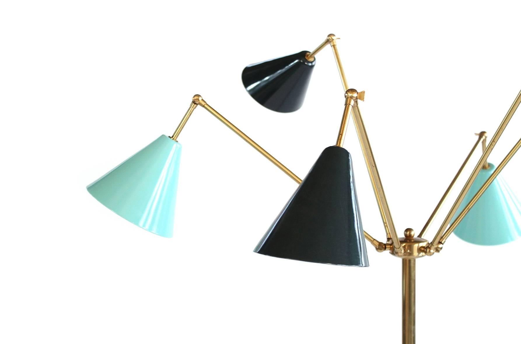 Attributed to Stilnovo 1960s Italian Floor Lamp In Excellent Condition In Pawtucket, RI