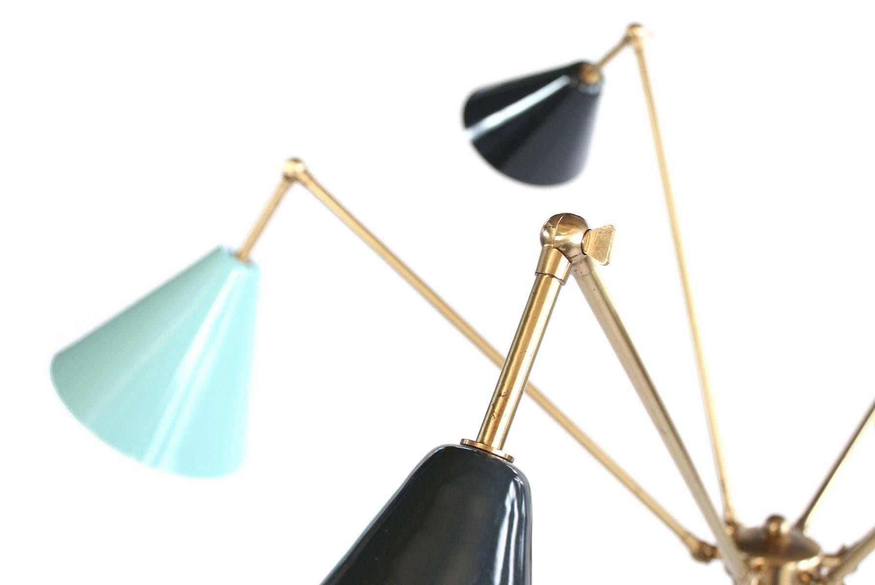 Brass Attributed to Stilnovo 1960s Italian Floor Lamp