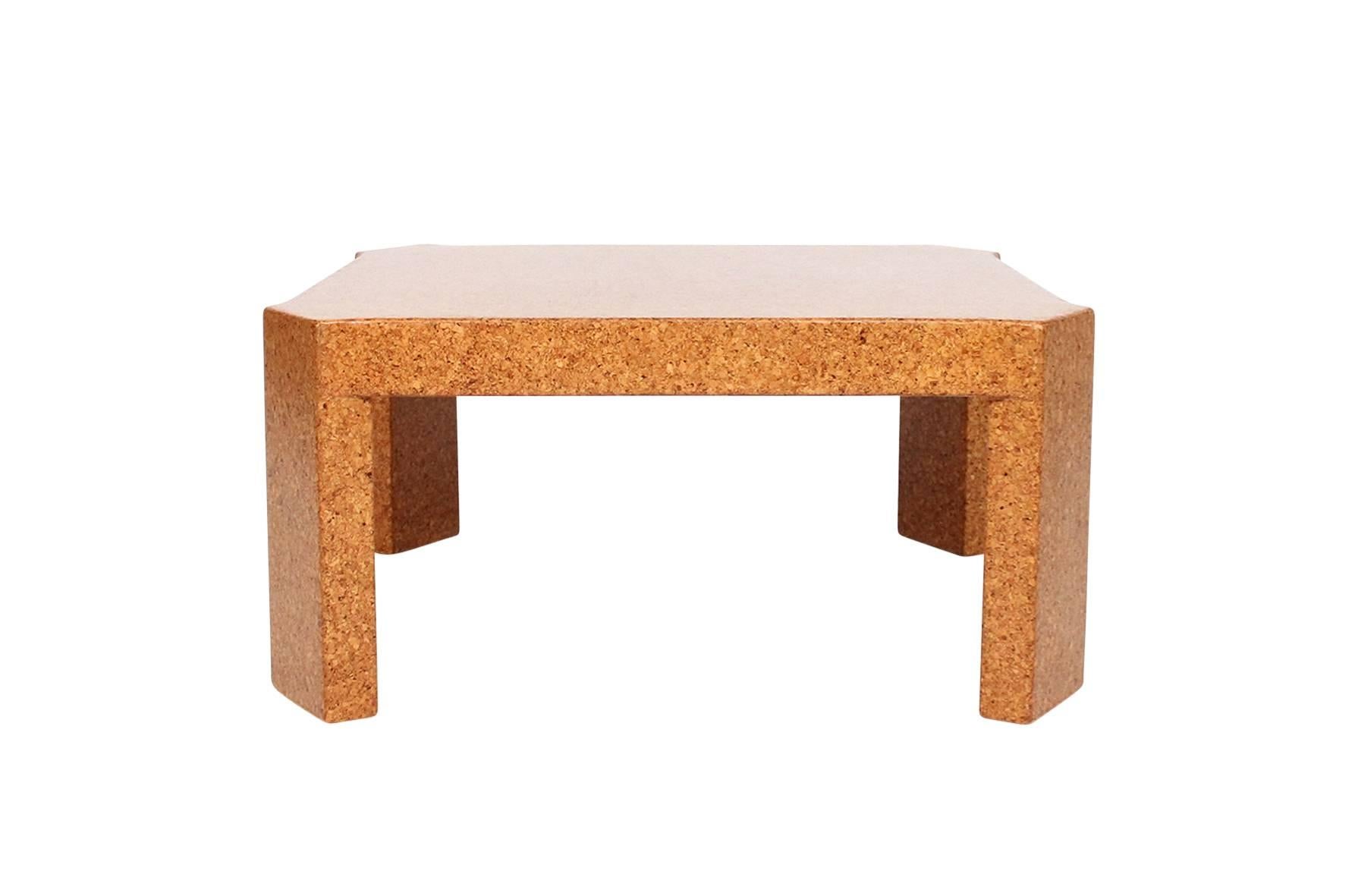 All cork Paul Frankl coffee table.

Unusual and rare form. Restored.