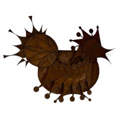 Vintage Wrought Iron Wall Bird, 1970s