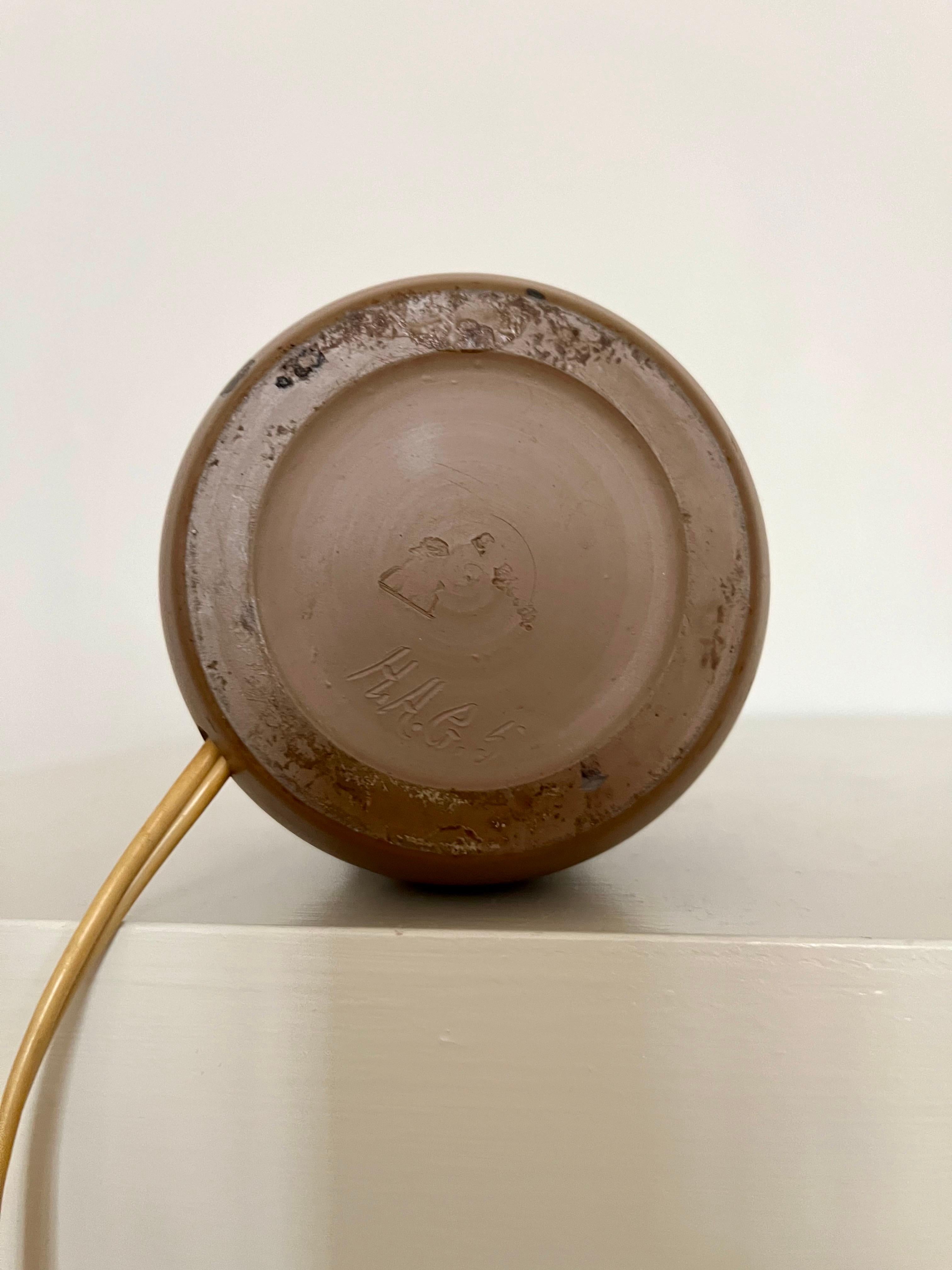 Lampe de table danoise Art nouveau des années 1930, décorée à la main par L. Hjorth en vente 7