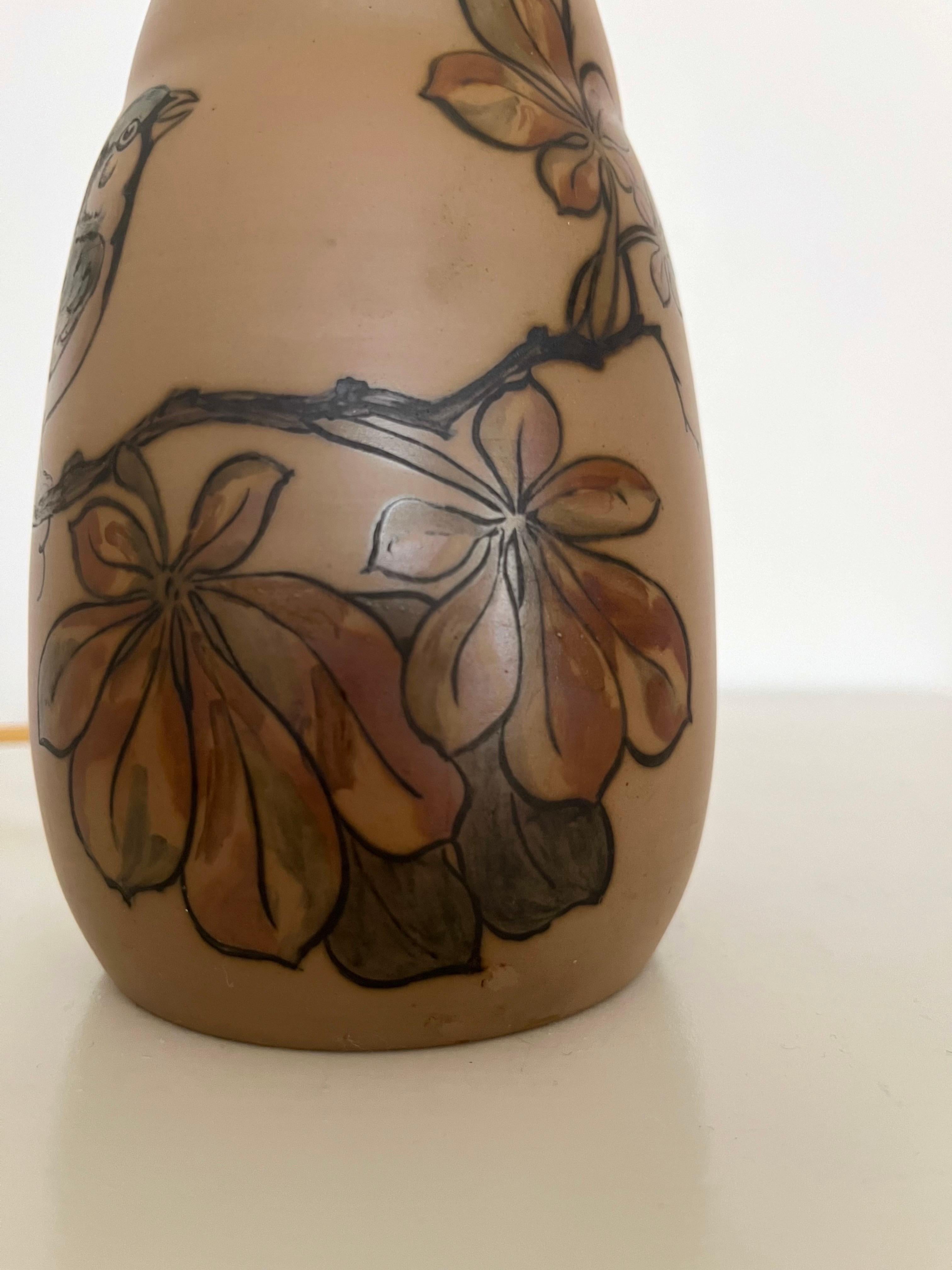 Lampe de table danoise Art nouveau des années 1930, décorée à la main par L. Hjorth en vente 3
