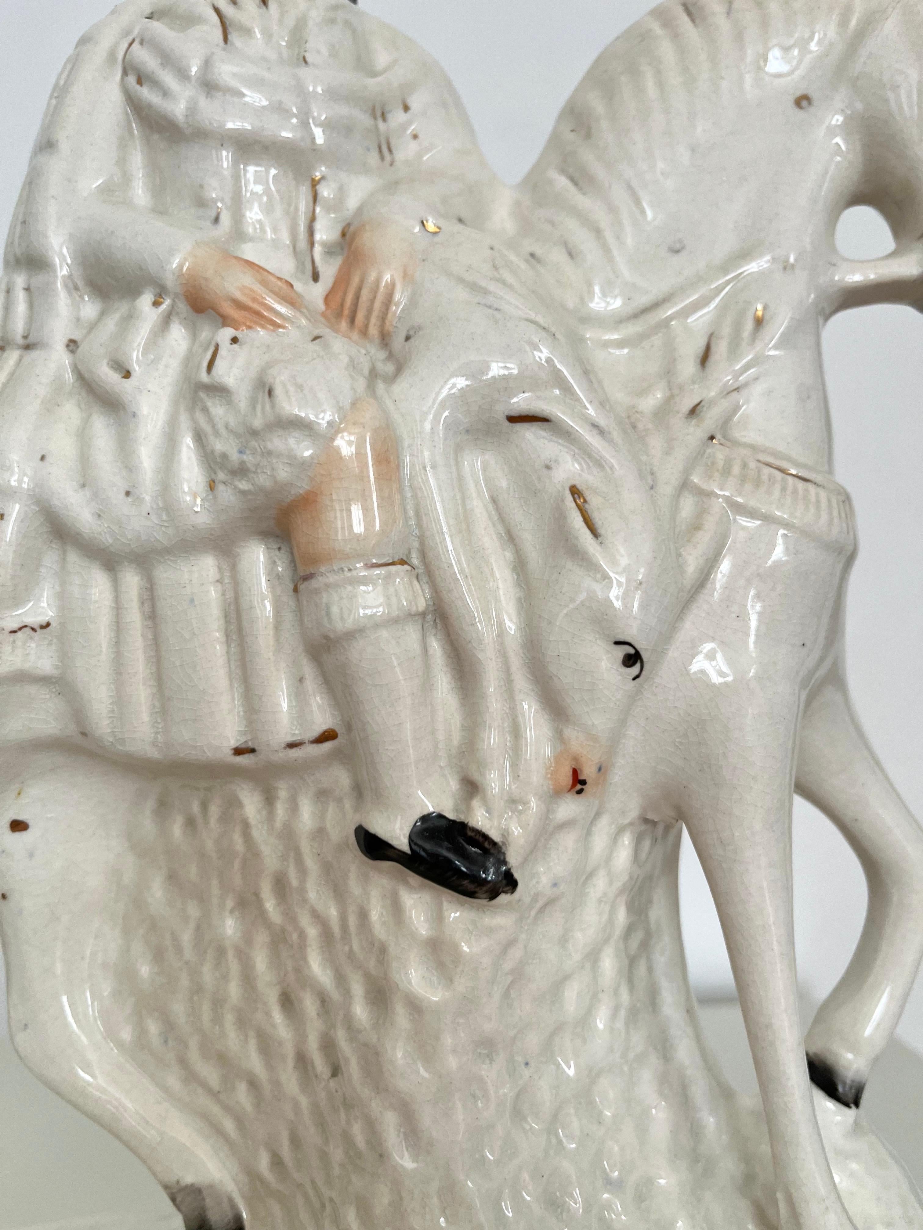 Figura di cavallo e cavaliere dello Staffordshire, Inghilterra, 1850 ca. in vendita 2
