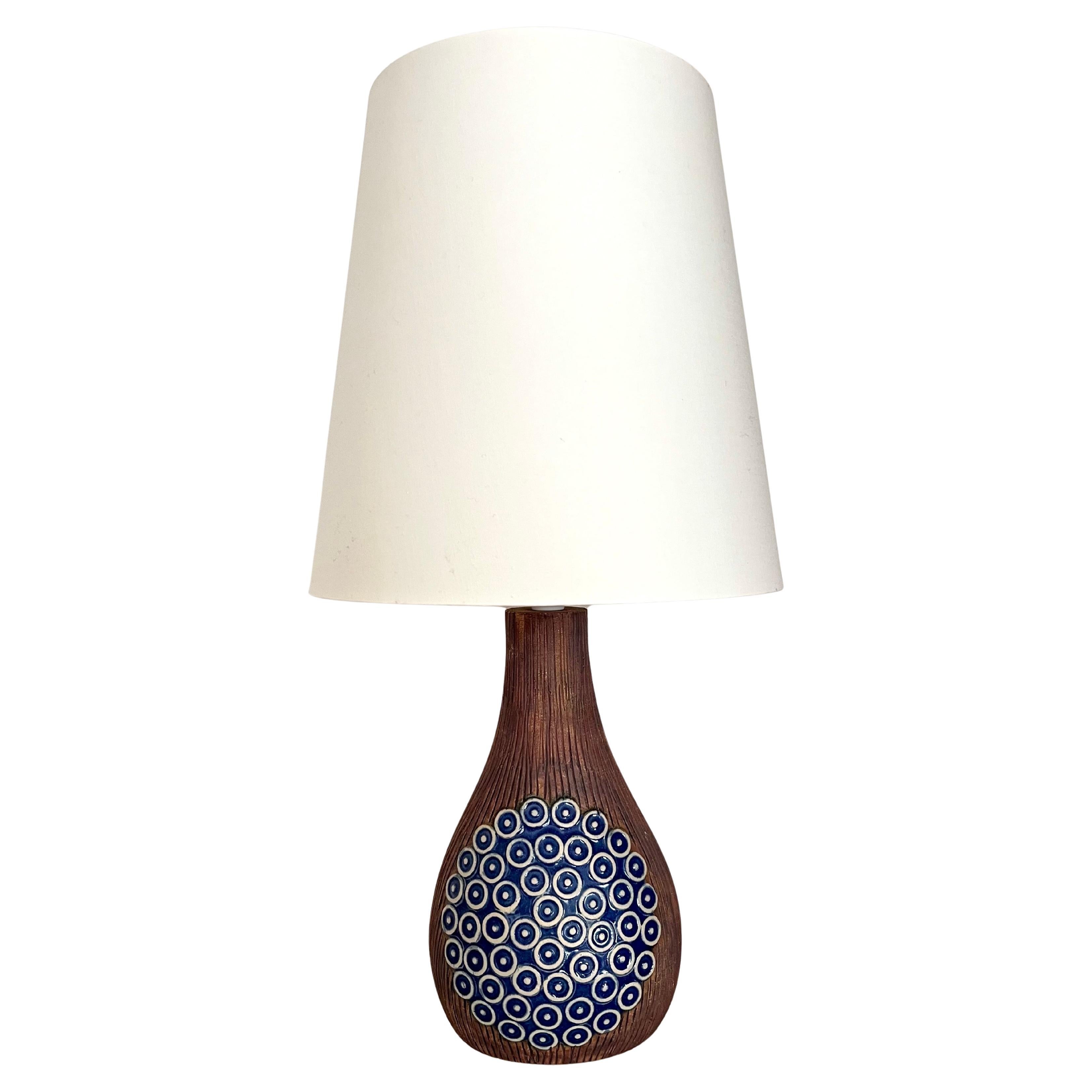 Lampada da tavolo in ceramica decorata svedese Ego Stengods, anni '70 in vendita