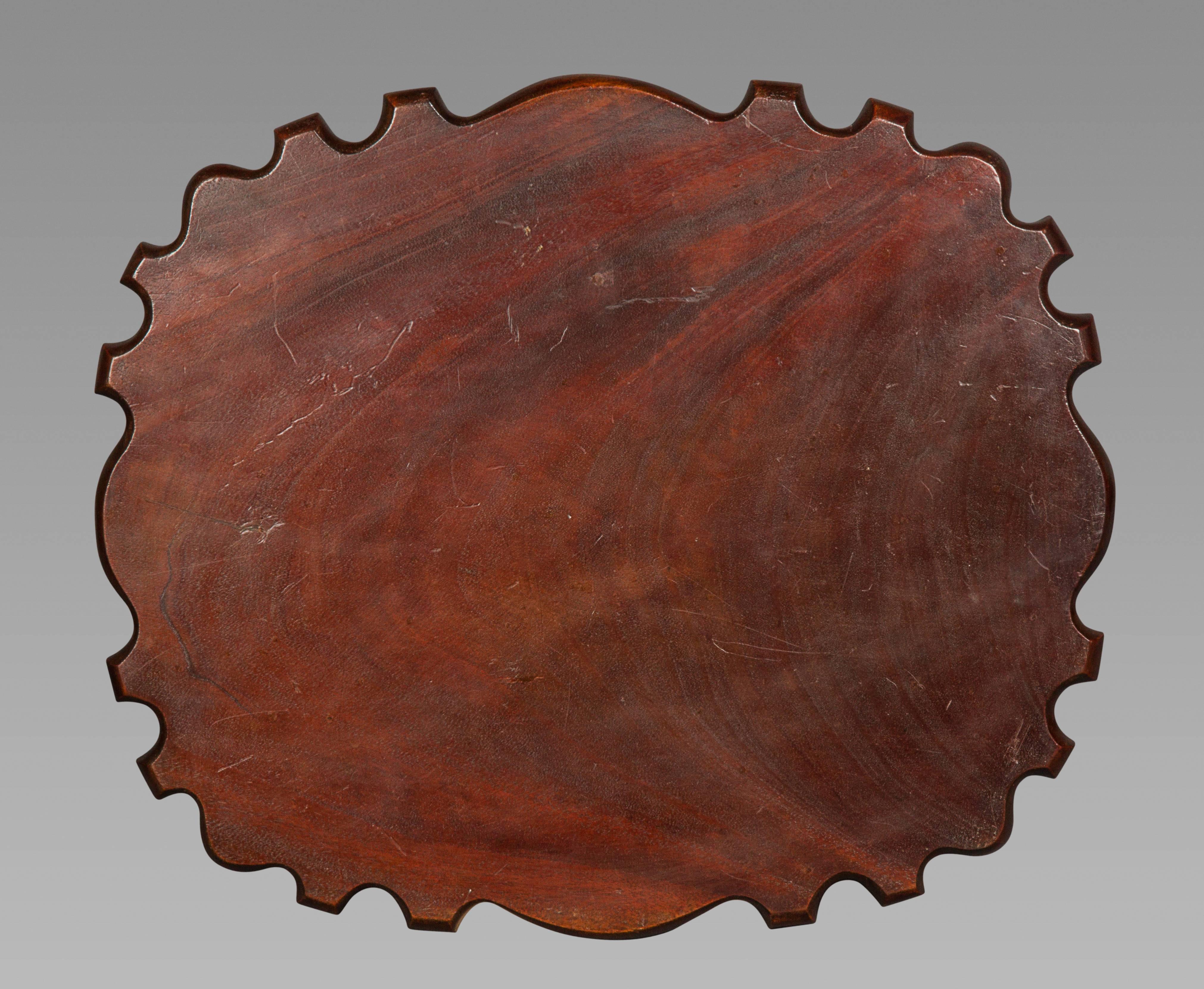 Spanish Colonial Mahogany Scalloped Tray In Excellent Condition In New York, NY
